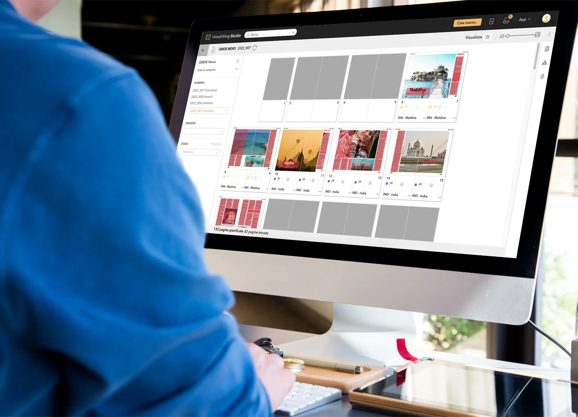 Grafico editoriale utilizza WoodWing Studio